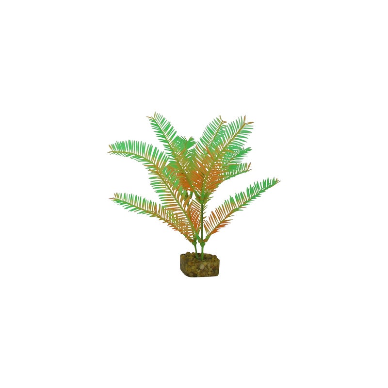 GloFish Plant Aquarium DÃ©cor, Green and Orange Medium, Fluorescent Under Blue LED Light - Image 3